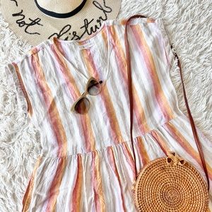 •SOLD• Lou & Grey LOFT Linen Casual Summer Beach Resort Midi  Dress Small Tunic